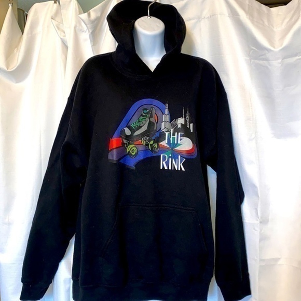 Roller skate party hoodie in black!